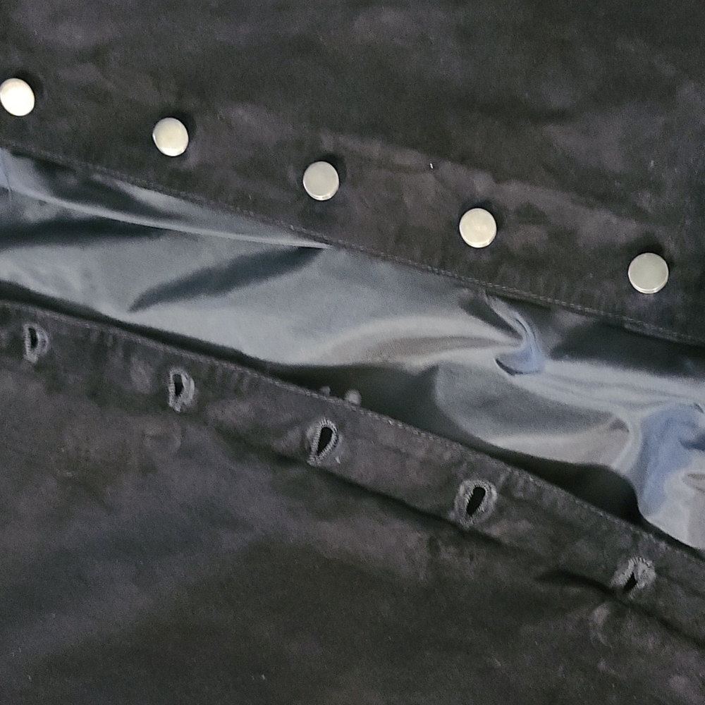 Leather Suede black skirt button front - Picture 10 of 10
